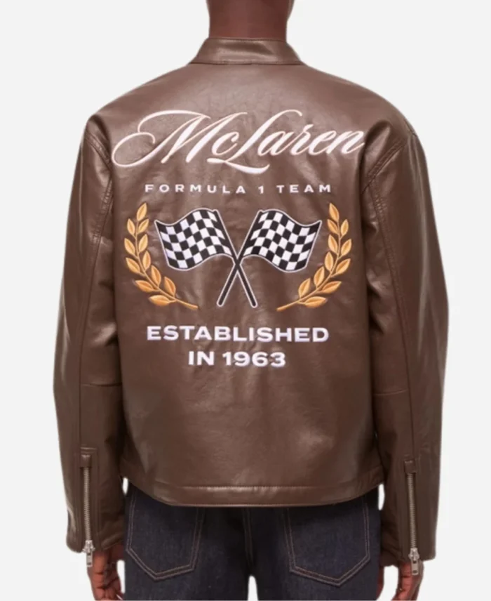 Abercrombie McLaren Racer Brown Leather Jacket