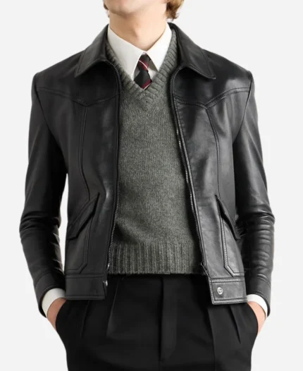 Adam Levine E! News 2025 Black Leather Jacket