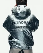 Adidas PETRONAS Mercedes-AMG F1 Team Silver Hooded Jacket For Sale