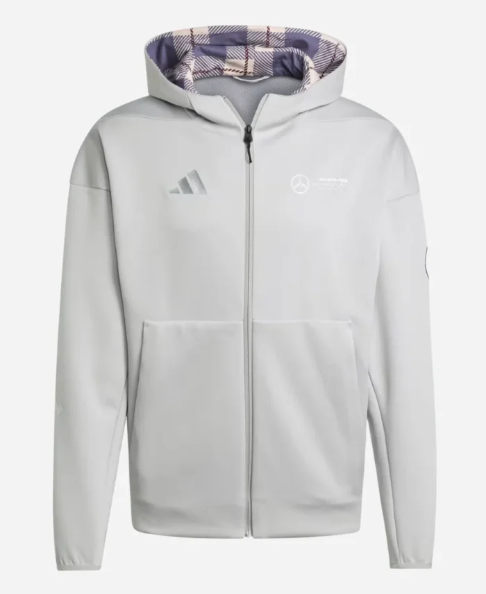 Adidas x Mercedes Amg F1 Silver Arrows Full Zip Hoodie For Sale