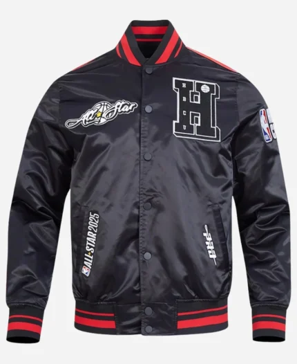 All-Star Game 2025 NBA Black Satin Jacket
