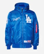 Alpha Industries X Los Angeles Dodgers Hooded Blue Jacket