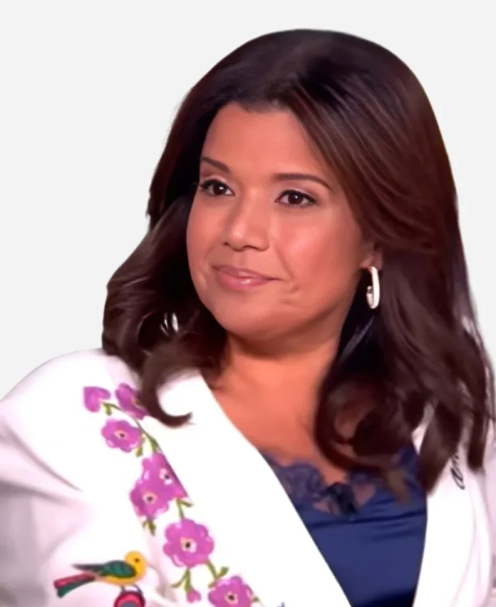 Ana Navarro The View 2025 Season 28 Embroidered White Printed Blazer