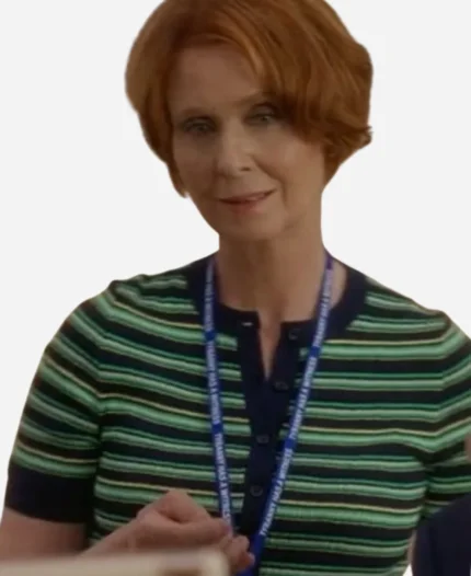 And-Just-Like-That-Miranda-Hobbs-Green-Stripe-Top