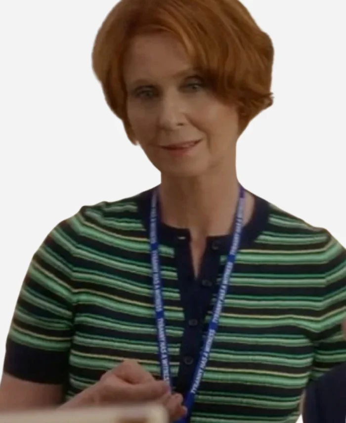 And-Just-Like-That-Miranda-Hobbs-Green-Stripe-Top