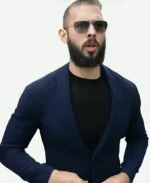 Andrew Tate Blue Wool Blazer
