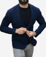 Andrew Tate Blue Wool Blazer For Sale