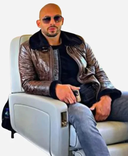 Andrew Tate Brown Leather Jacket For Sale