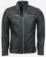 Andrew Tate Cafe Racer Black Leather Jacket