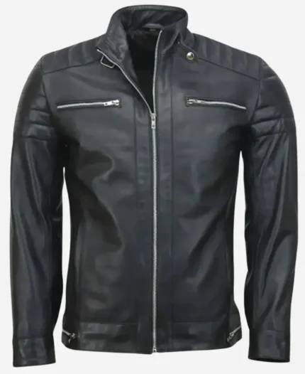 Andrew Tate Cafe Racer Black Leather Jacket