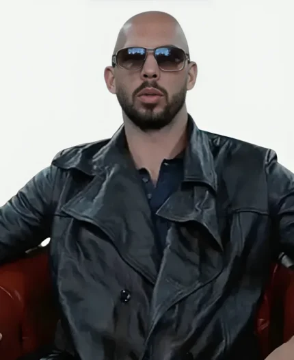Andrew Tate Escape The Matrix Black Leather Coat