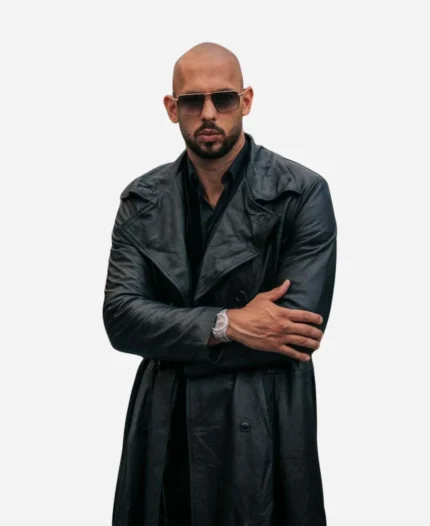 Andrew Tate Escape The Matrix Black Leather Coat For Sale