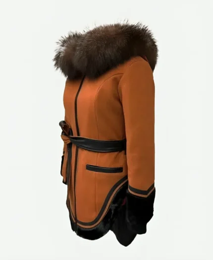 Anna Lambe North Of North 2025 Fur Collar Orange Coat For Sale