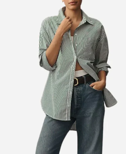 Annie Murphy Nine Perfect Strangers Striped Shirt