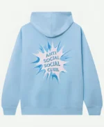 Anti Social Social Club Blue Hoodie Style 1 Back