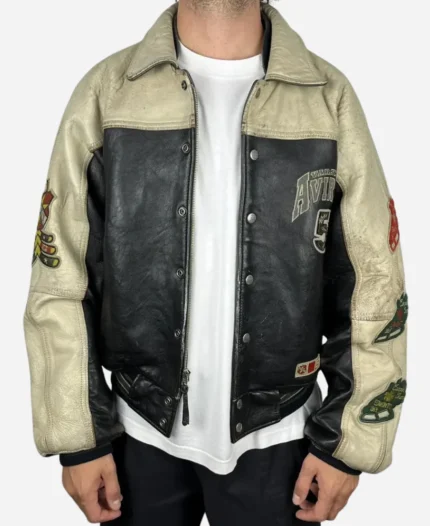 Asap Rocky Praise the Lord Avirex Leather Varsity Jacket