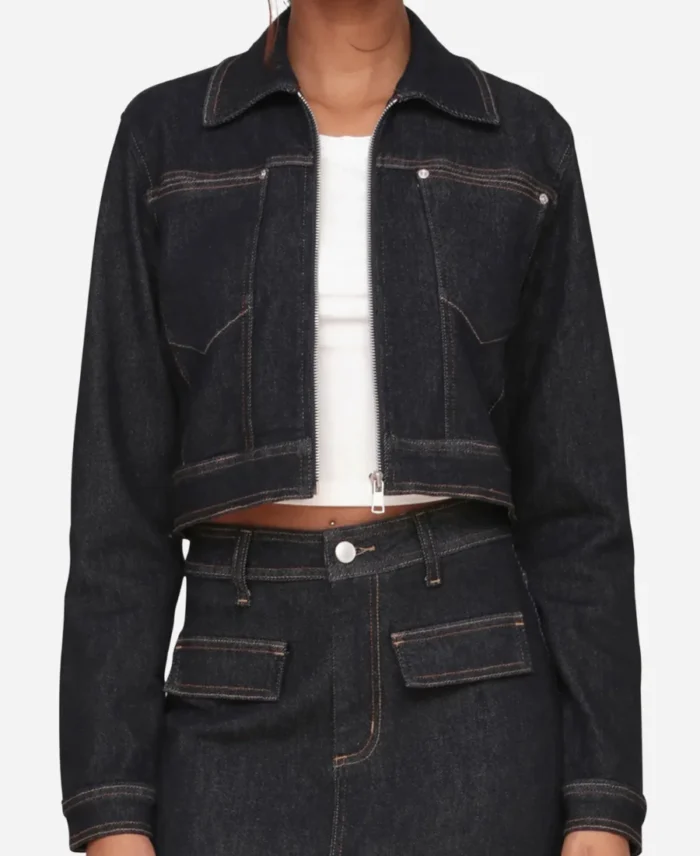 Ashley Morgan Beyond the Gates Black Cropped Denim Jacket