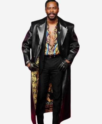 BAFTA 2025 Colman Domingo Black Leather Coat