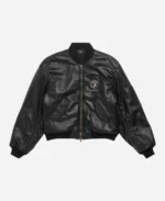 Balenciaga x Automobili Lamborghini Black Oversized Leather Bomber Jacket