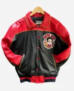 Betty Boop Black and Red Leather Jacket For Sale
