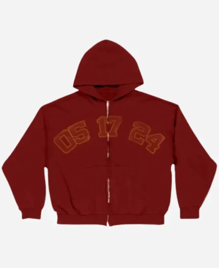Billie Eilish The World Tour 2024-2025 Encore Maroon Full-Zip Hooded Jacket