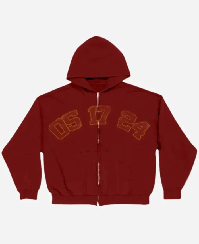 Billie Eilish The World Tour 2024-2025 Encore Maroon Full-Zip Hooded Jacket