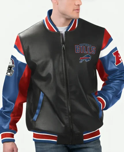 Bills Bomber Leather Jacket