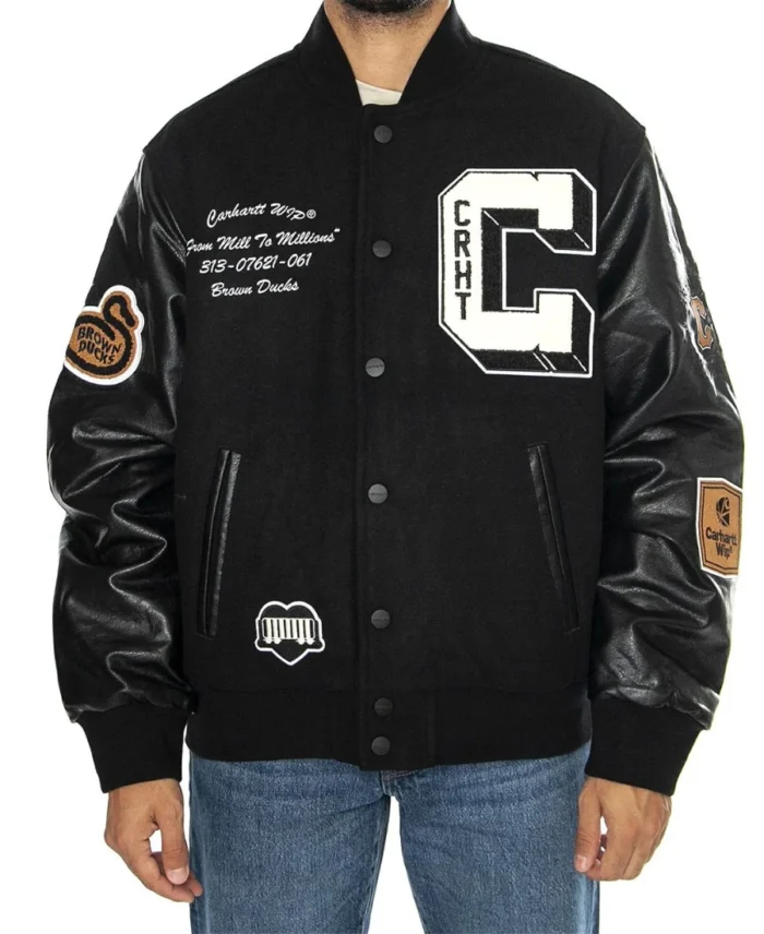 Brown Ducks Carhartt WIP Bomber Black Jacket