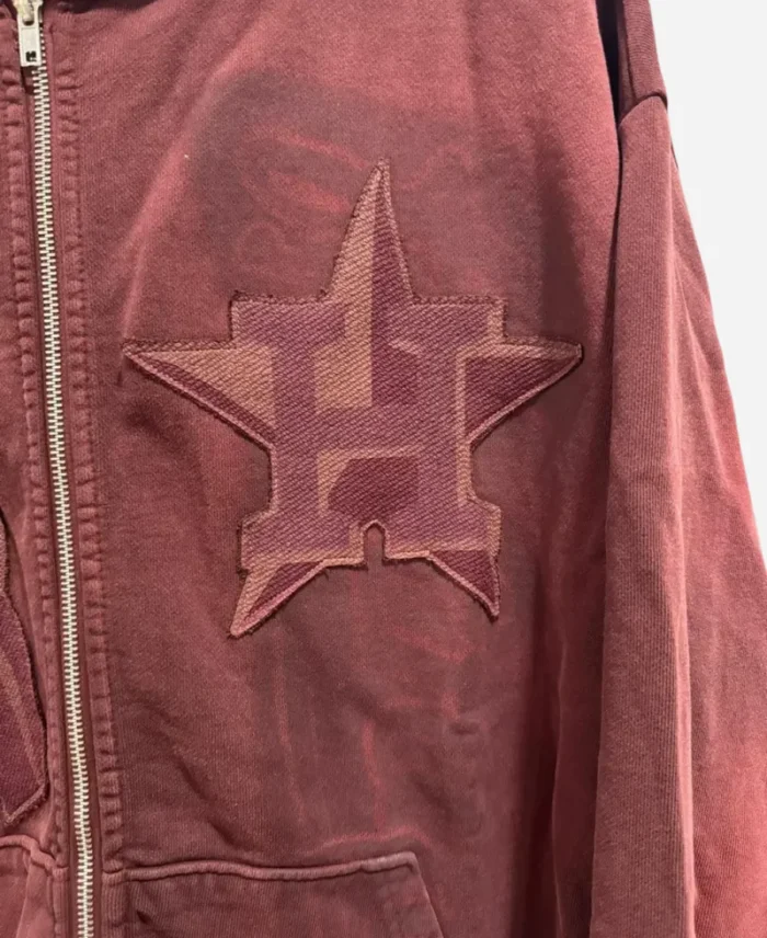 Cactus Jack All Leagues Travis Scott Zip-Up Blue And Red Hoodie
