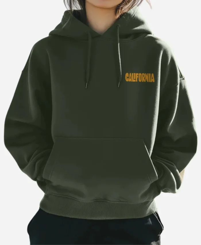 California Oversized Green Hoodie
