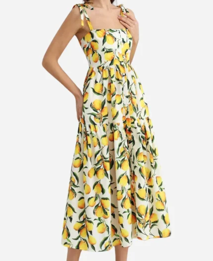 Candice King We Were Liars 2025 Lemon Print Dress