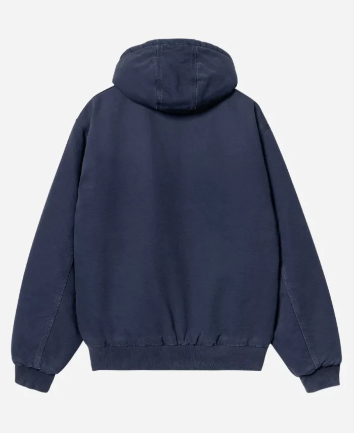 Carhartt Navy Blue Hooded Bomber Jacket For Sale