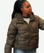 Chicago PD S12 Kiana Cook Green Puffer Jacket For Sale