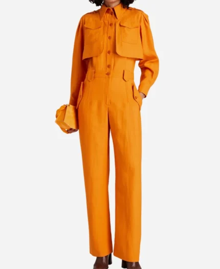 Cynthia Nixon And Just Like That S3 Orange Cargo Jumpsuit
