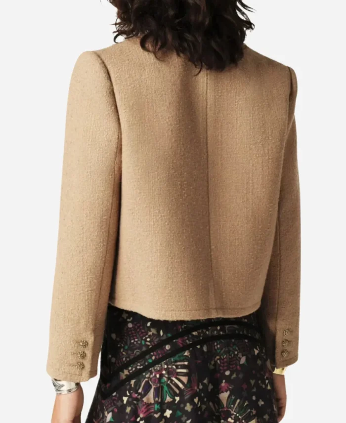 Danielle Campbell The Waterfront Brown Cropped Jacket
