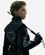 Death Stranding Fragile Express Black Leather Jacket For Sale