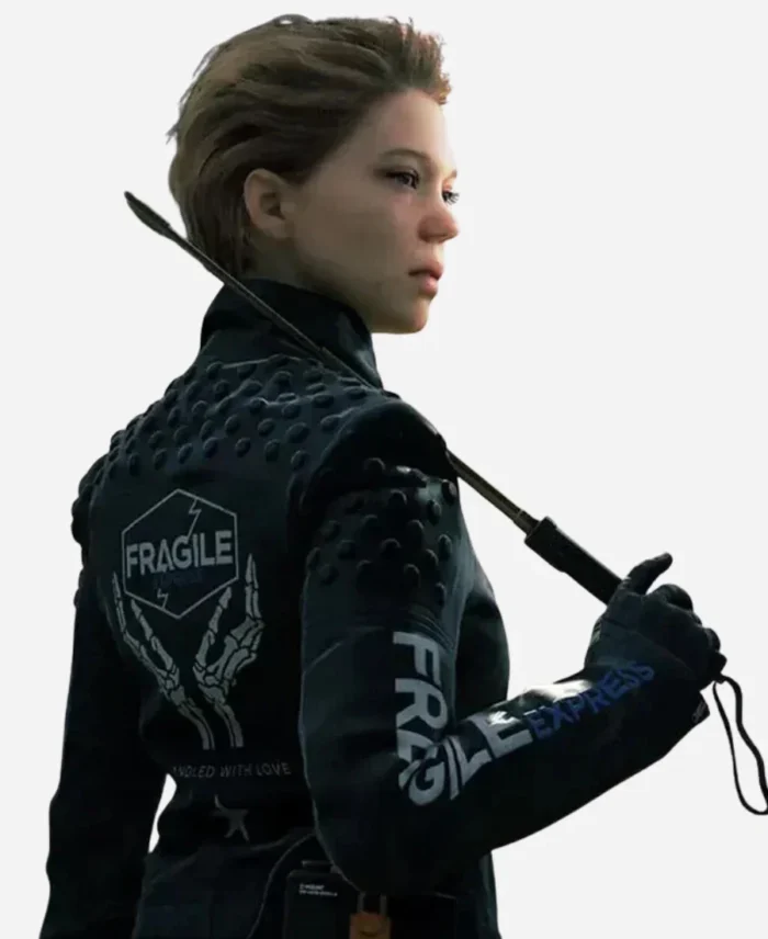 Death Stranding Fragile Express Black Leather Jacket For Sale