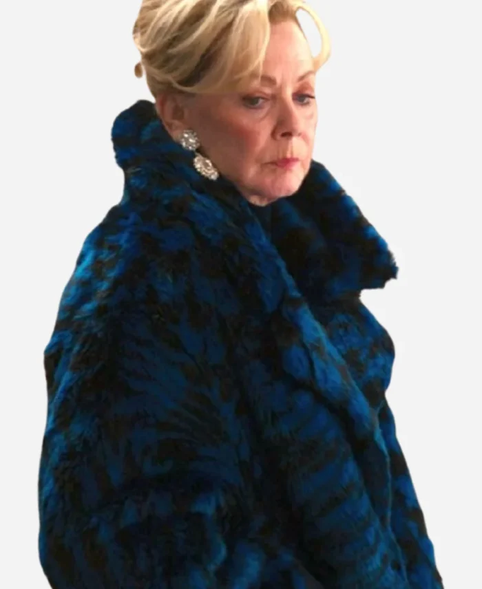 Deborah Vance TV Series Hacks Season 04 Jean Smart Blue Printed Fur Coat