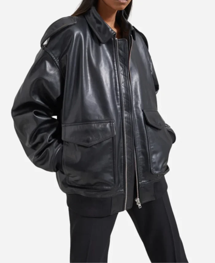 Diane Kruger NY Street Style 2025 Black Leather Jacket