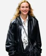 Diane Kruger NY Street Style 2025 Leather Jacket