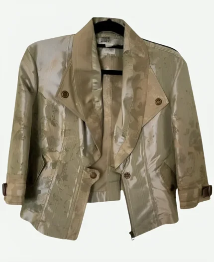 Dolly Wells And Just Like That S03 Metallic Moto Jacket