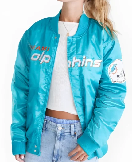 Dolphins Satin Bomber Jacket