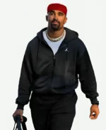 Eagles Training Camp Jalen Hurts Black Full-Zip Hoodie