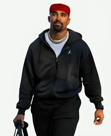 Eagles Training Camp Jalen Hurts Black Full-Zip Hoodie