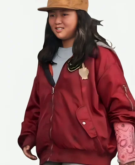 Ella Jay Basco Birds of Prey Red Bomber Jacket