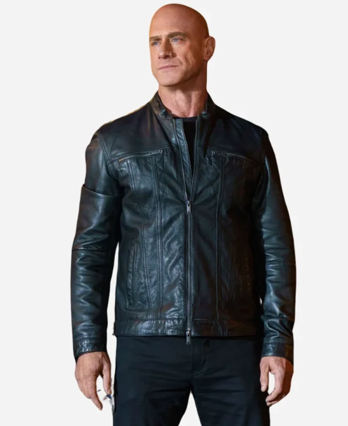 Elliot Stabler Law & Order Organized Crime S03 Christopher Meloni Black Leather Jacket