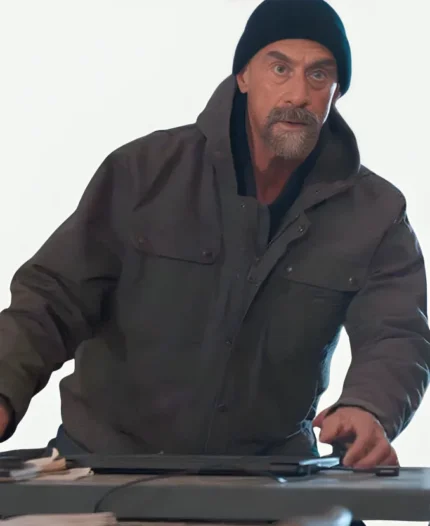 Elliot Stabler Law & Order Organized Crime Season 04 Christopher Meloni Grey Cotton Hooded Jacket