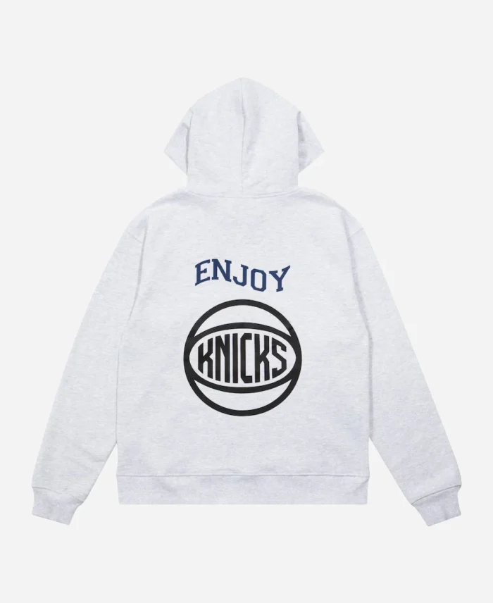 Enjoy Basketball x New York Knicks Grey Pullover Hoodie For Sale