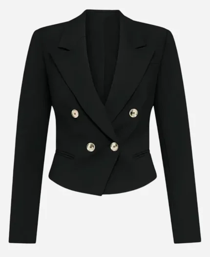 Evelyn Jones Tv Series Strife Season 02 Asher Keddie Black Cropped Blazer