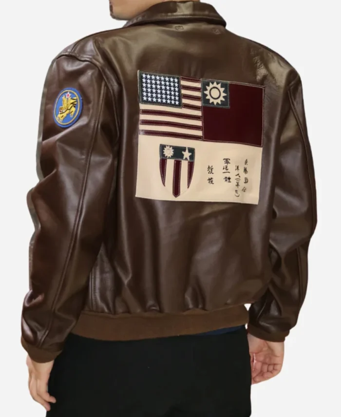 Flying Tigers A-2 Fighter Brown Leather Jacket